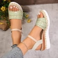 thumbnail image 3 of HomeDM Women's Wedge Sandals Espadrilles Platform Open Toe Ankle Strap Comfort Wedges Heels Summer Beach Shoes, Green Size 7, 3 of 9