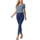 thumbnail image 2 of INSPIRAR CHIC Body de Mujer de Manga Corta Cuello Cuadrado Ajustado de Punto Acanalado XL Gris Azul, 2 of 6