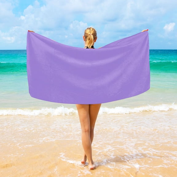 Ryvnso Light Purple Oversized Beach Towel Microfiber Bath Blankets Swimming Fitness 37" x 74"