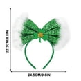 thumbnail image 3 of Taotanxi Light Up St Patrick'S Day Bow Headbands Sequins Clover Hairband Green Irish Headpiece for Women for Girls, Kids, And Women (Christmas Green), 3 of 5
