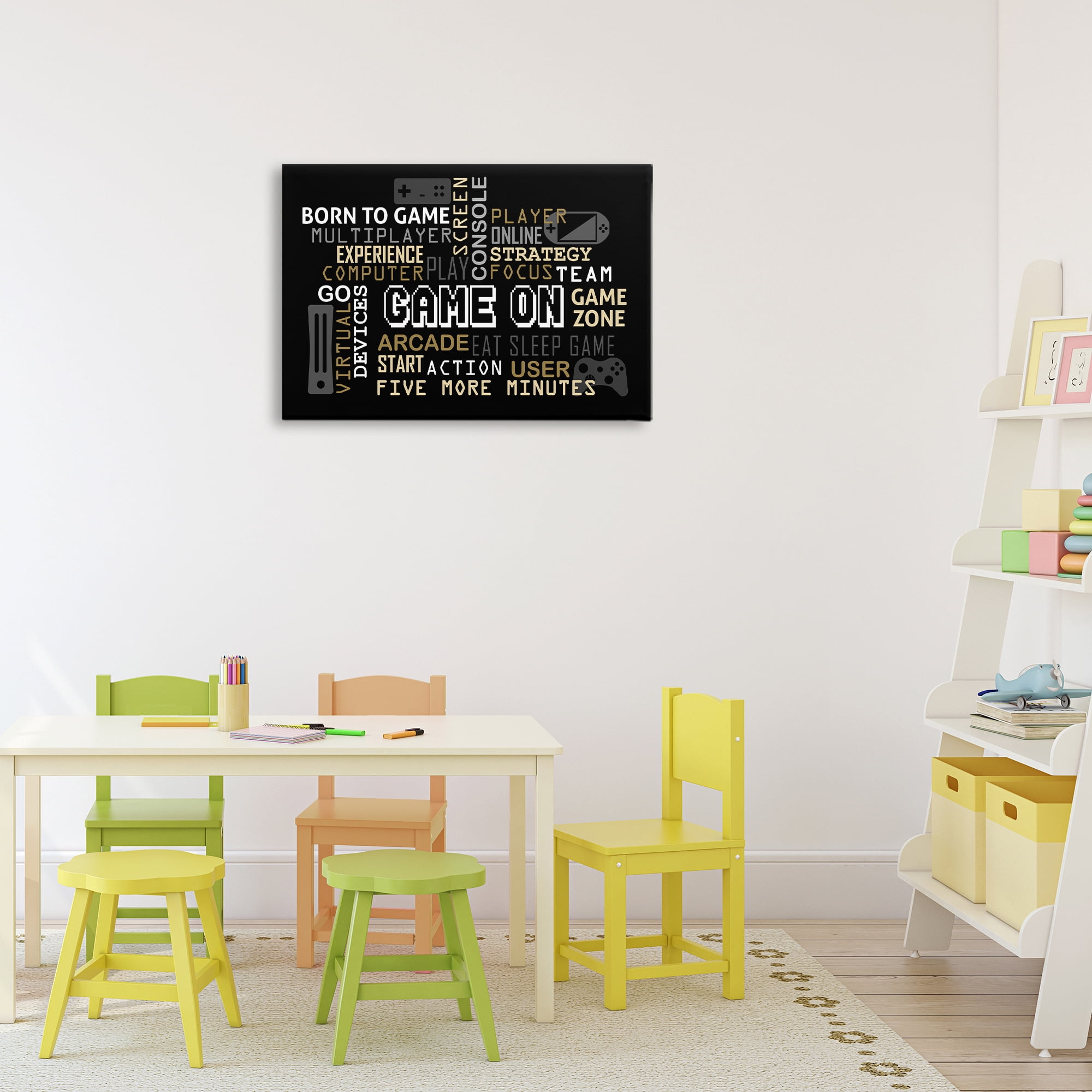 Stupell Industries Game On Gamer Typography Canvas Wall Art, design by Kim Allen