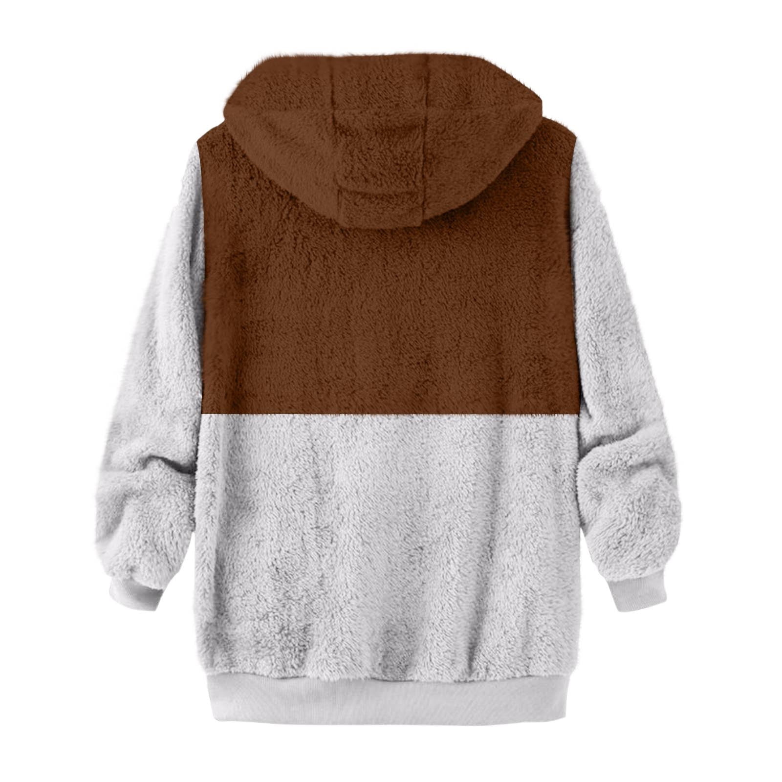 ZCFZJW Big and Tall Regular Fit Color Block Print Long Sleeve Full Zip up Jackets for Men Casual Sherpa Fleece Hooded Pullover Sweatshirts Trendy Warm Coat Tops A-Brown L