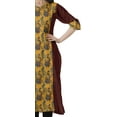 thumbnail image 3 of Moomaya Women Printed Kurti Knee Length Kurta Tunic Tops V Neck Plus Size Dress, 3 of 6