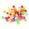 thumbnail image 2 of U8MO 100pcs Colorful Opaque Acrylic European Beads Column 4mm Large Hole Craft 6x9mm, 2 of 4