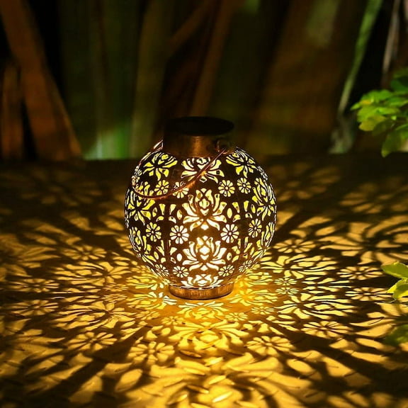 Epicgadget Solar Lantern Light, Outdoor Hanging Metal Decorative Garden Lantern Light for Patio, Yard, Porch and Backyard