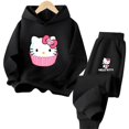 thumbnail image 3 of Conjunto de sudadera con capucha de Hello Kitty Kuromi para niños, juego de dibujos animados para niños, traje de camión de primavera y otoño, sudadera de manga larga, lindas sudaderas con capucha par, 3 of 5