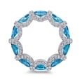 thumbnail image 4 of S925 sterling silver ring women's flower-shaped high carbon diamond sapphire colored gemstone Engagement Statement ring, 4 of 6