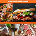 thumbnail image 4 of Wekvgz Ham Maker with ℉/℃ Cooking Thermometer and Silicone Kitchen Mittens Stainless Steel Meat Press Mold Reusable Deli Meat Press for Homemade Deli Meats Silver, 4 of 11