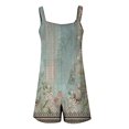 thumbnail image 3 of Gibobby pantalones deportivos Monos cortos de verano para mujer, monos informales holgados sin mangas con tirantes y , monos con bolsillos(Glauco， XXXXL), 3 of 5