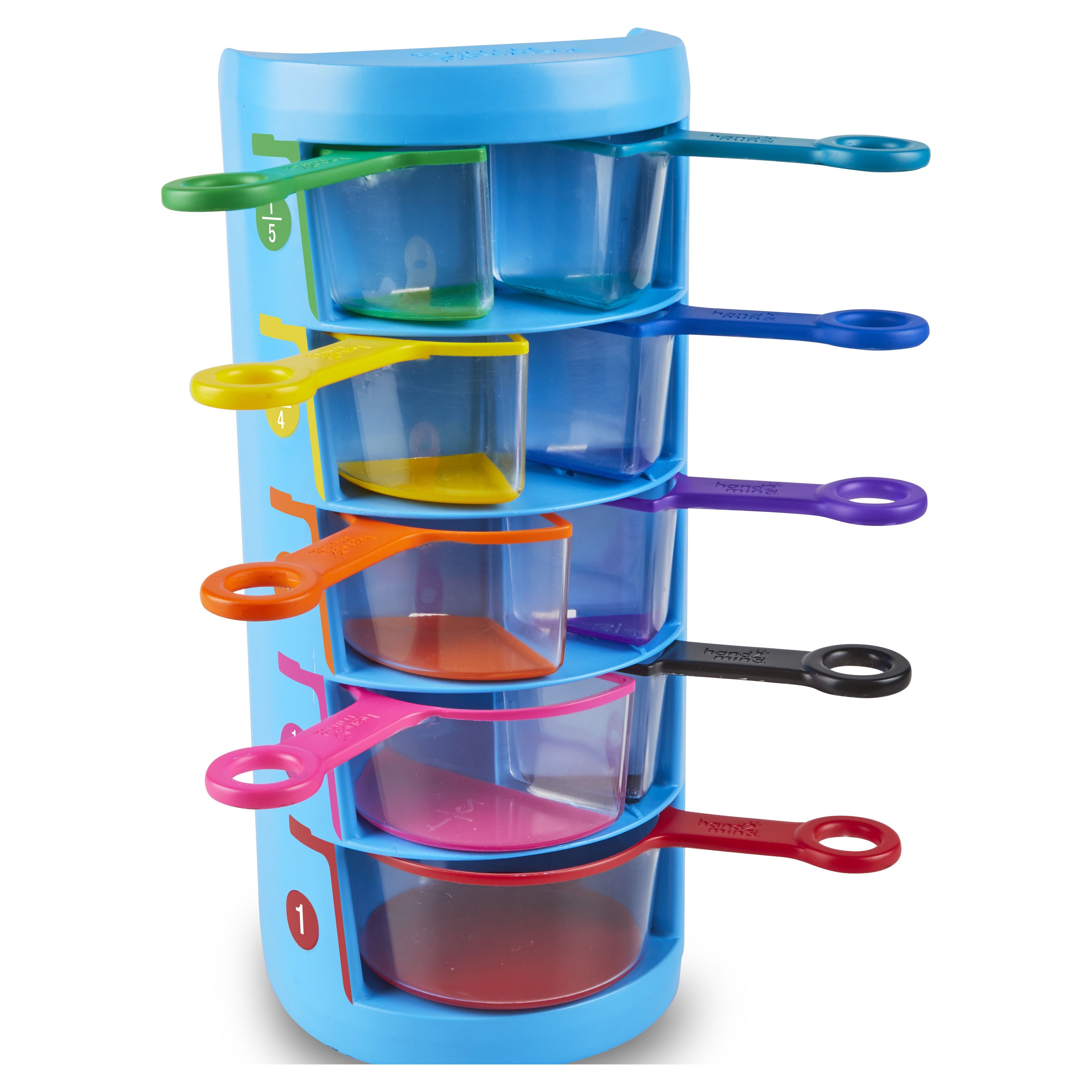 hand2mind Rainbow Fraction Measuring Cups, Kids Kitchen Supplies, Math and  Counting Toy (Set of 9) 