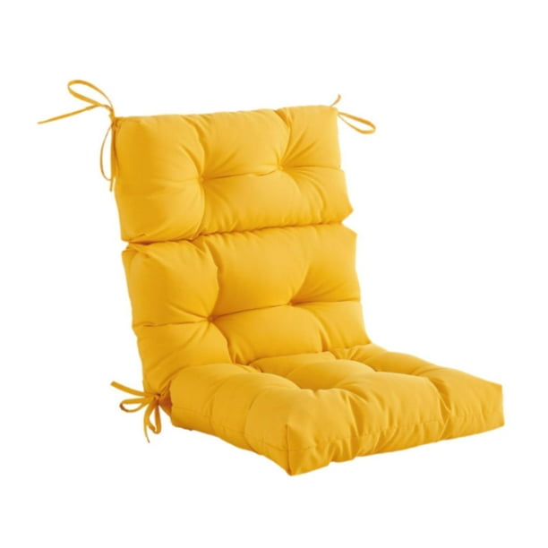 Cojín para mecedora de jardín, cojín plegable para sillón reclinable de patio, accesorio para interior y exterior, cojín versátil para tumbona Amarillo