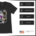 thumbnail image 6 of Racoons Howling at the Moon V-Neck T-shirt Funny Galaxy Wildlife Universe Humor Weird Animal in Space Tee, 6 of 7