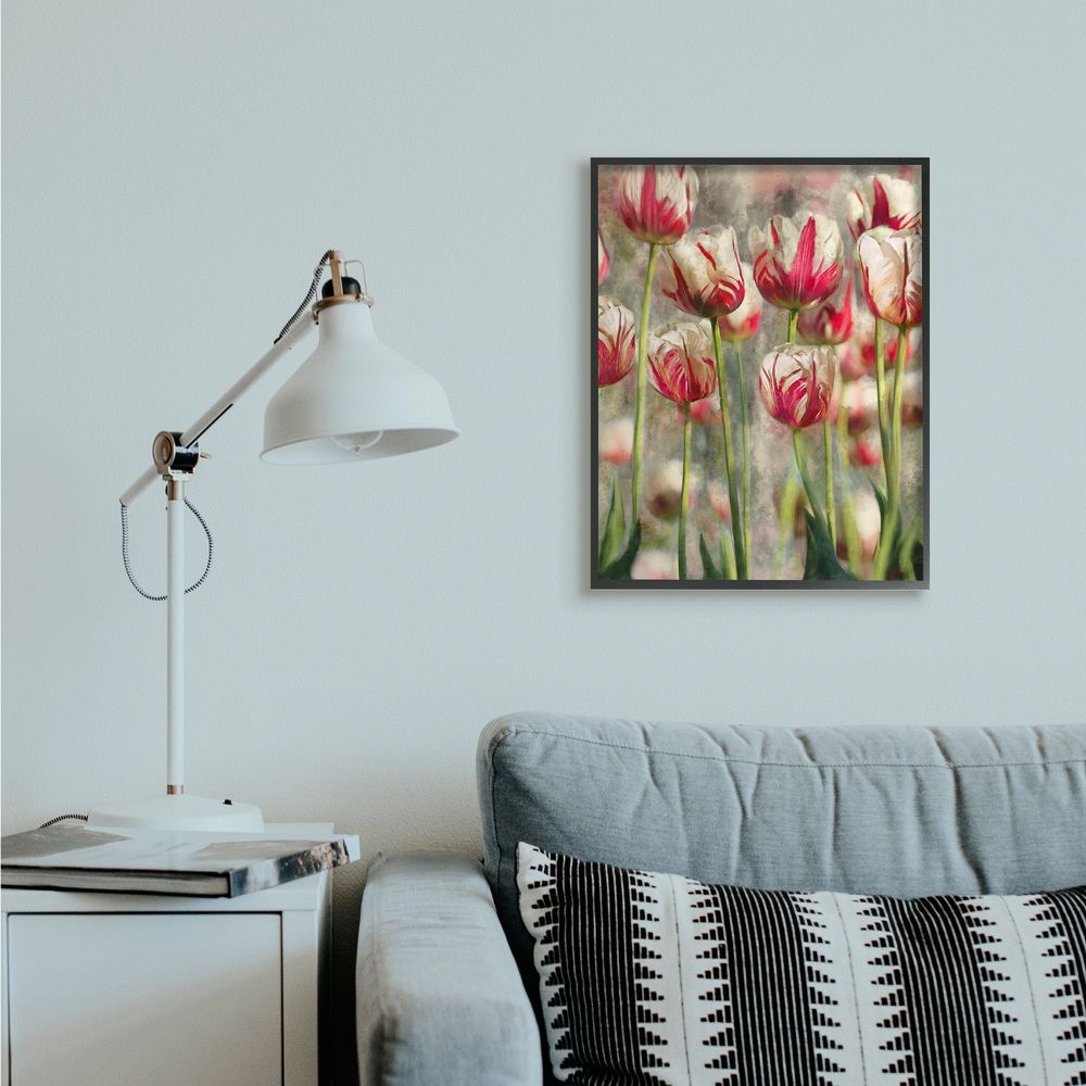 Stupell Industries Spring Tulips in Flower Field Pink White Designed by Ziwei Li