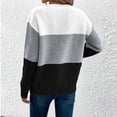 thumbnail image 3 of Women's Striped Sweater Boat Neck Knitted Sweater Casual Long Sleeve Pullover Fashion Sweater Top, 3 of 8