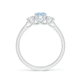 thumbnail image 2 of ANGARA Natural Classic Round Aquamarine and Diamond Three Stone Ring in 925 Sterling Silver for Women (Size-5mm) | March Birthstone, Anniversary, Jewelry Gift for Women | Natural Aquamarine Ring, 2 of 9
