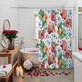 thumbnail image 2 of Summer Tropical Shower Curtains for Bathroom, Flowers Shells Starfish White Background Washable Fabric Shower Curtain with Hooks Waterproof Bathroom Decor Sets, 72 x 96 Inches, 2 of 9