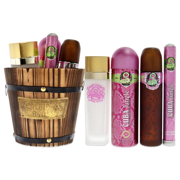 Cuba Jungle Snake Cuba Set de Regalo de 4 Piezas 3.3oz EDP Spray 1.7oz EDP Spray 6.6oz Body Spray 4oz Body Lotion
