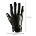 thumbnail image 5 of Yesbay 1 Pair Adults Faux Leather Gloves Plush Lined Gloves with Adjustable Wristband Thermal Gloves for Touchscreen Texting Driving Motorcycle, 5 of 7