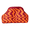 Orange Red Wave, variant on Knitted Cosmetic Bag Magnetic Makeup Pouch, Large Capacity Travel Toiletry Organizer, Portable Clutch Bag for Women