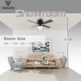 thumbnail image 2 of 42 Inch Ceiling Fan Traditional: Flush Mount with LED Light - Pull Chain Control- Dual Finish Blades - Reversible for Bedroom, Office, Living Room（Matte Black）, 2 of 7