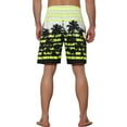 thumbnail image 3 of NOMADIC NOOK Men's Color Block Tropical Trees Printed Striped Beach Shorts 2 Pack, 3 of 5