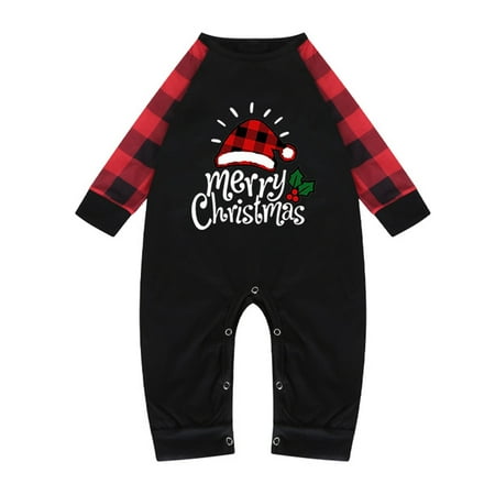 

Parent-child Attire Christmas Suits Patchwork Plaid Printed Homewear Round Neck Long Sleeve Pajamas Baby Sets christmas pajamas