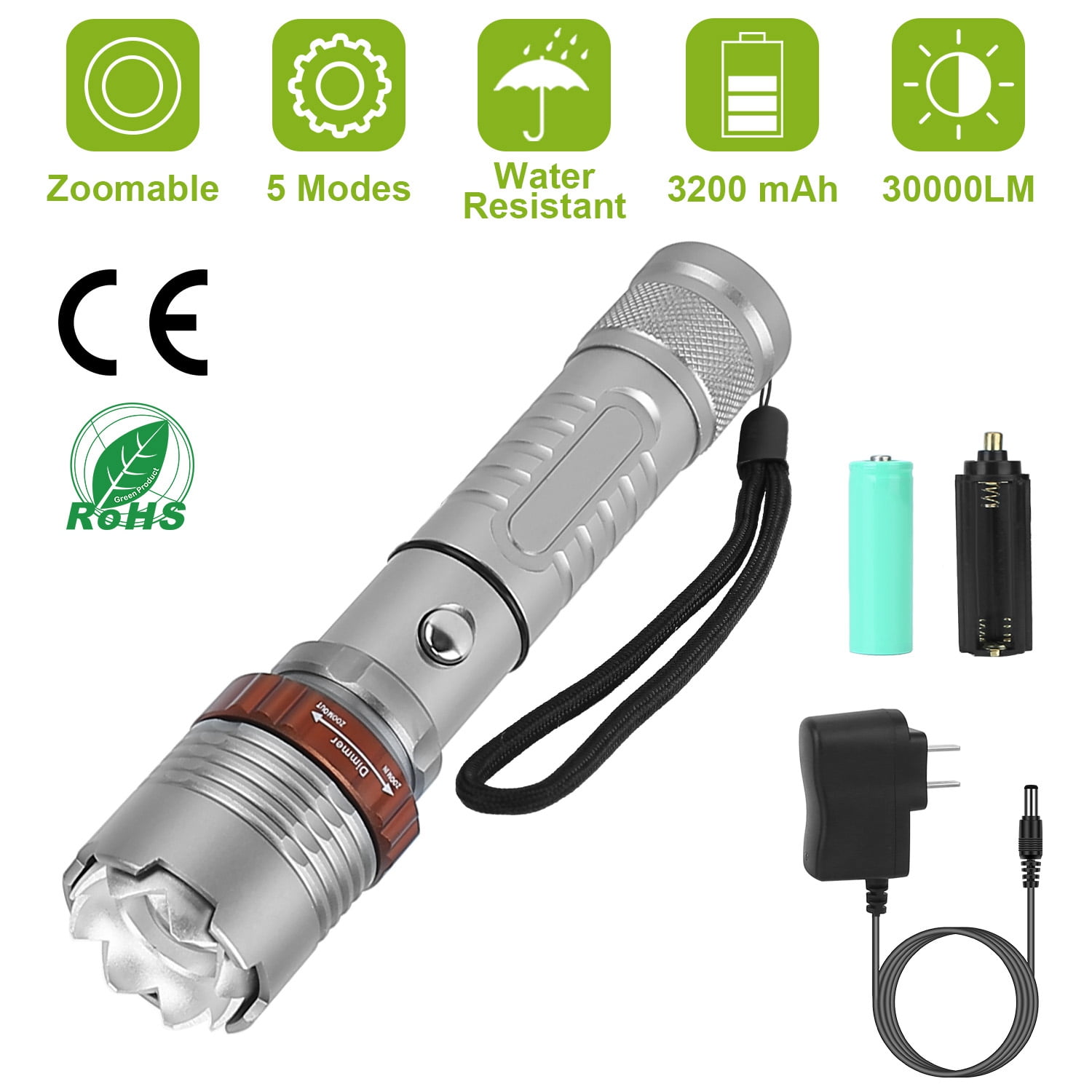 7W 1200LM Mini Zoom In/Out Q5 LED 14500/AA Taschenlampe Camping Licht Lampen 