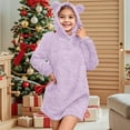 thumbnail image 2 of YunPes Fleece Pullover Girls Sweater Dress Winter Warm Hoodies Sweatshirts for Teens Cute Bear Ear Fuzzy Long Cozy Tops, 2 of 9