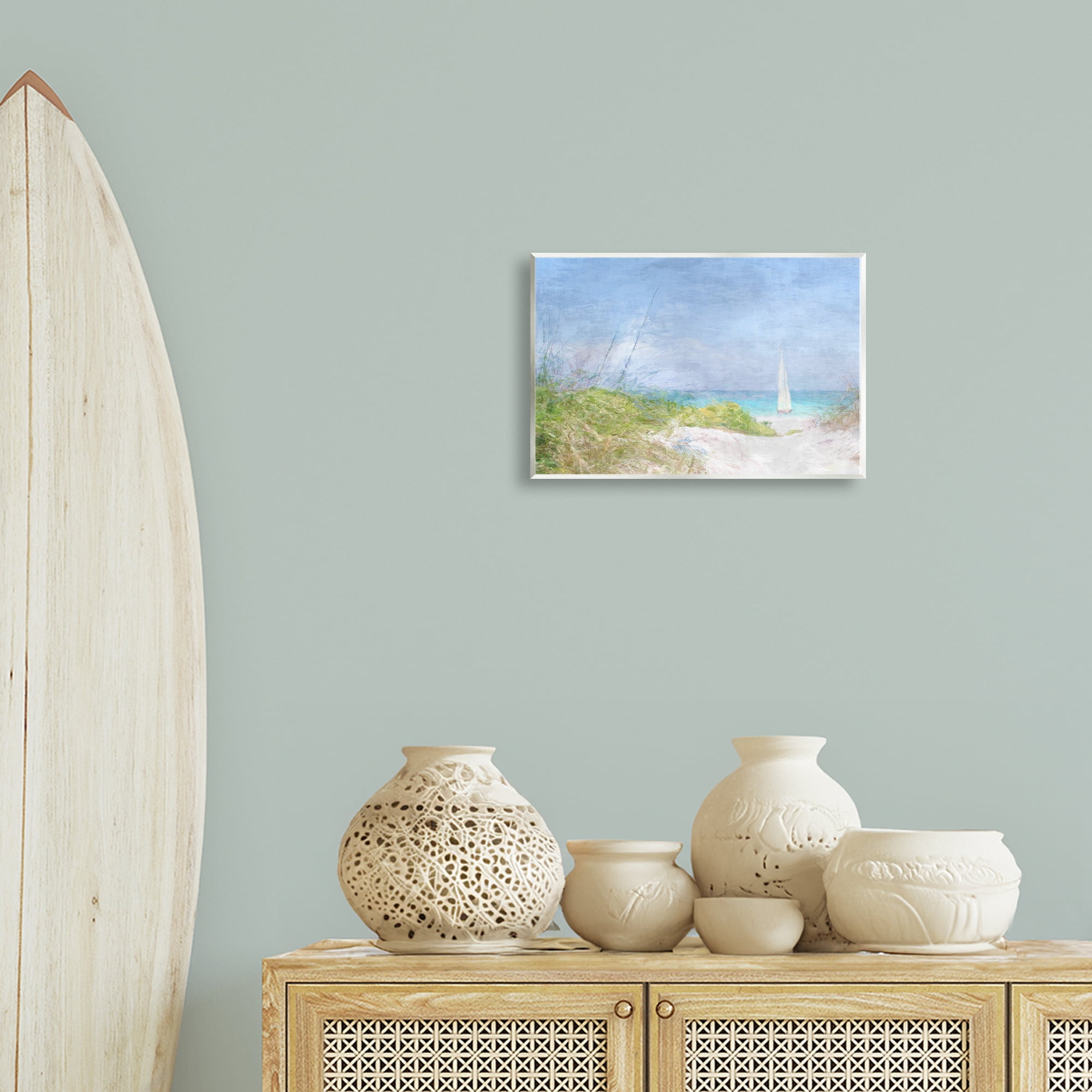 Stupell Industries Solitary Yacht Seascape Coastal Painting Unframed Art Print Wall Art, 15 x 10