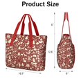 thumbnail image 3 of Tote Bag for Women - Red Christmas Icon Pattern Shoulder Bag - Large Utility Work Duffle Bag with Zipper Handbag for Travel, Work, Sprots, 3 of 5
