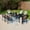Black-60" x 38" Table, variant on SUMMIT LIVING 7-Piece Outdoor Patio Dining Set, Patio Table and Textilene Chairs for 6 People, Black & Brown-Gray