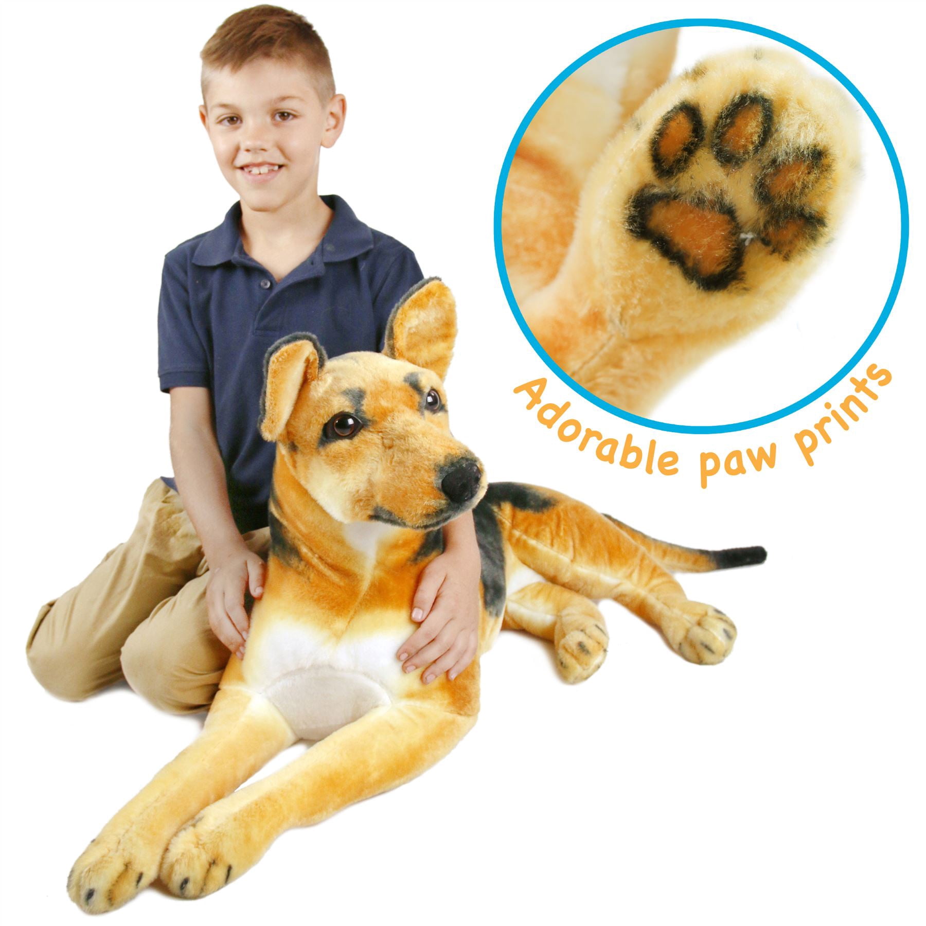 Hilde the German Shepherd | 34 Inch (Tail Measurement not Included!) Big Stuffed Animal Plush Dog | Shipping from Texas | By TigerHart Toys