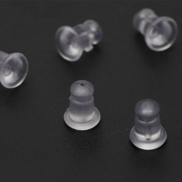 HeroNeo Plastic Earring Backs Secure Push-Back Earring Stoppers Stud  Earrings Full-Cover Studs Dust-Proof for Sensitive Skin 