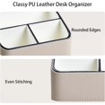 thumbnail image 4 of RVKXHD Remote Control Holder, PU Leather Small Desk Organizer with 4 Compartments, Nightstand Organizer Desk Caddy for Remote, Notepad, Phone, Glasses, and Accessories (Beige), 4 of 14