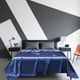 thumbnail image 5 of Ropa de cama de seda lujosa, color sólido, sábanas lavables, 270x246cm, Estilo A, 5 of 6
