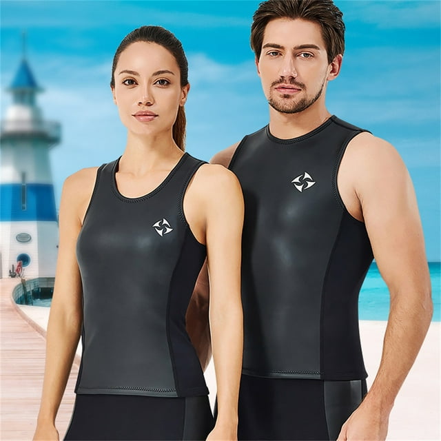 DIVE SAIL 2MM Neoprene Wear-resistant Sleeveless Short Pants Wetsuit Rash Guards Textile Technology Girls Surfing Snorkel Suits male vest XXL