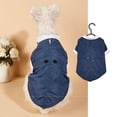 thumbnail image 5 of Harikaji Small Dog Tuxedo Suit with Bow, Dog Wedding Formal Suit with Leash Hole, Dog Festival Costume Coat Prince Gentleman Clothes for Small Medium DogsBlue M:Chest Girth 15.7",Weight 6-8LB, 5 of 7