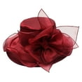 thumbnail image 5 of PMVFHDE Womens Dress Hat Wide Leaf Flower Bridal Shower Sun Hat Beach Hat For Elegant Outdoor Occasions, 5 of 5