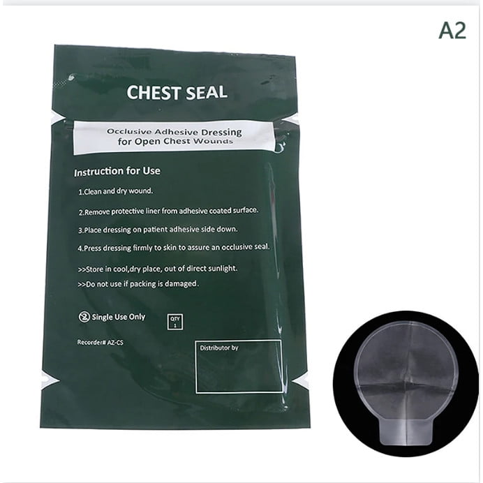 Vented Chest Seal Trauma Kits Emergency Medical Occlusive Chest Seal Dressing First Aid Chest Trauma Care Rescue Bandage