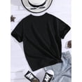 thumbnail image 2 of 1pc Tween Girl Stylish Casual Ombre Heart Shaped Printed Round Neck Short Sleeve T-Shirt, Summer, 2 of 8