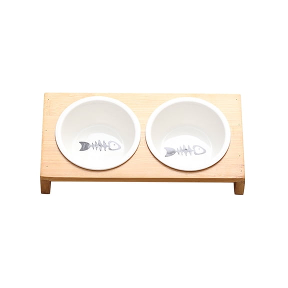 Xubinwww 1Set Cat Food Bowl With Stand Stylish Ceramic Pet Dish For Cats Dogs Easy To Indoor Water No Spill Dog Bowl Slow Feed Dog Bowl Puppy Feeders for Multiple Puppies Car Food Holder Mount Large