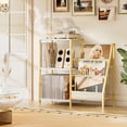 thumbnail image 6 of Olakee Record Player Table, with 3-Tier Vinyl Storage for 220 Albums, for Living Room Music Room Study, Gold and White, 6 of 8