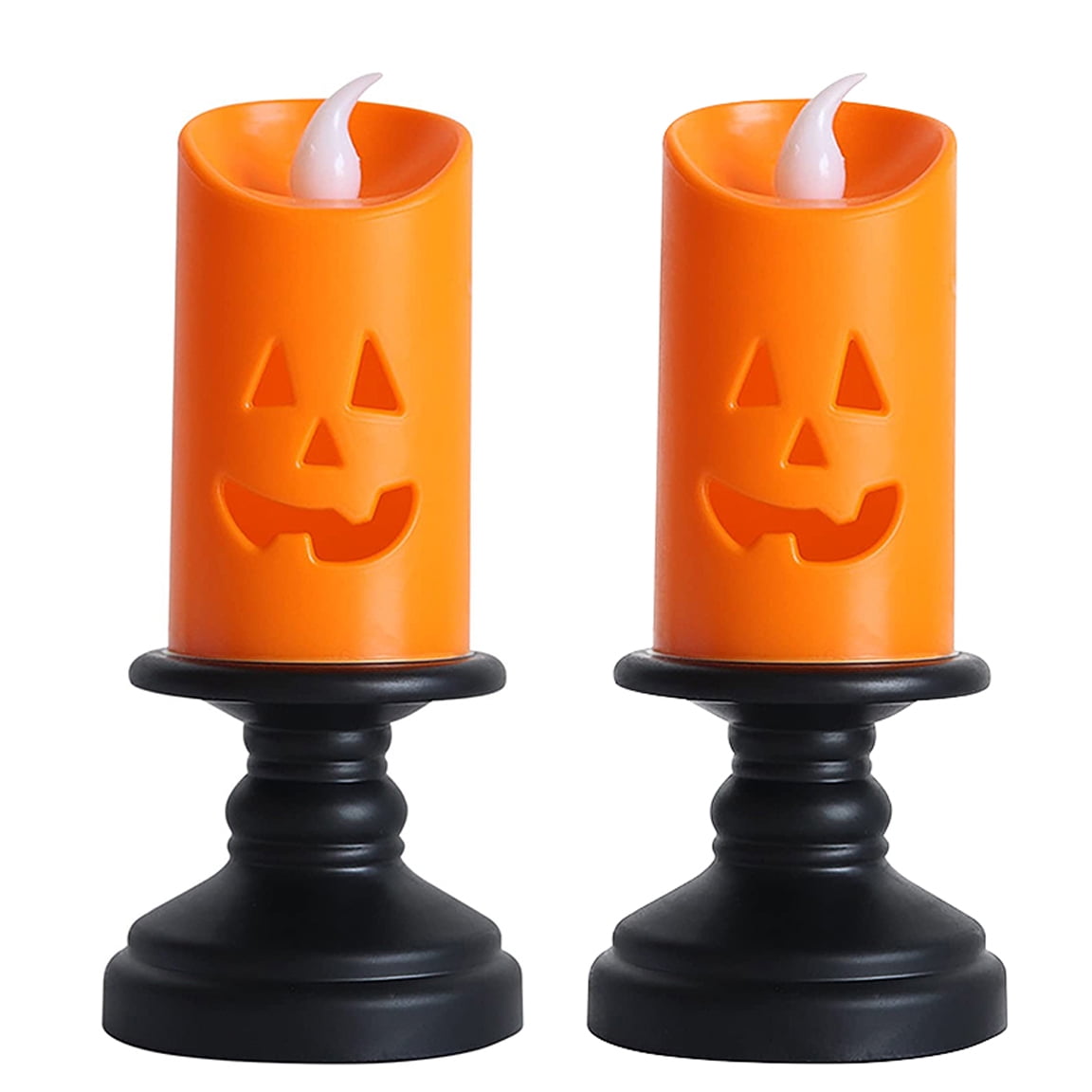 Halloween Pumpkin Candle Light, Halloween Flameless Flickering LED