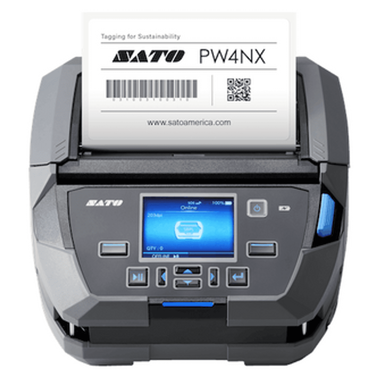Restored SATO PW4NX Mobile 4-Inch Thermal Label Printer – NFC, Bluetooth & Wi-Fi, 203 dpi, Includes Shoulder Strap, P/N: WWPW41001 (Refurbished)