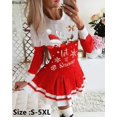 thumbnail image 2 of Vestido de punto con estampado navideño para mujer, minivestido ajustado de manga larga para fiesta de noche, 2024, 2 of 4