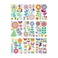 thumbnail image 1 of jifeng 9 Sheets Colorful Flowers Window Clings Stickers Reusable for Shopping Malls, 1 of 9