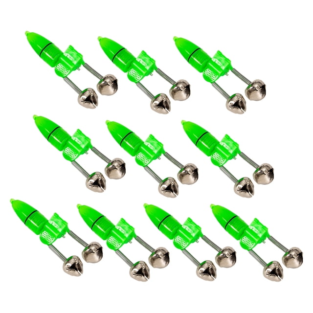 Eigraketly 10 piezas de alarma de mordedura de pesca, luces de luz nocturna prácticas, Clip elástico, alerta, Sensor de movimiento, juego de Type2 NO2