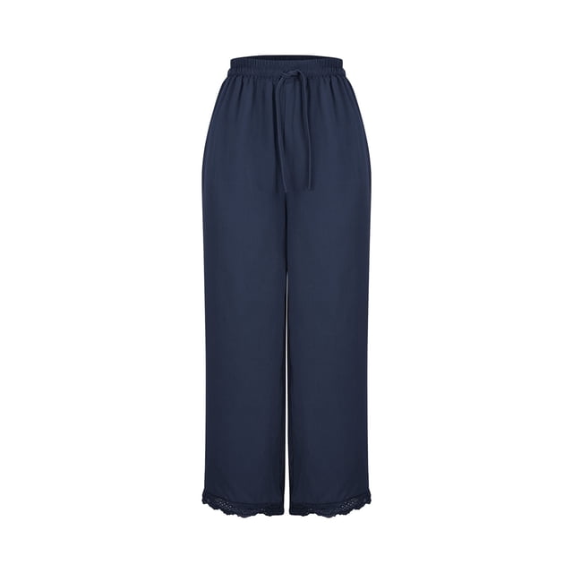Birdeem Pants for Women Womens Casual Solid Color Drawstring Lace Side Long Pants