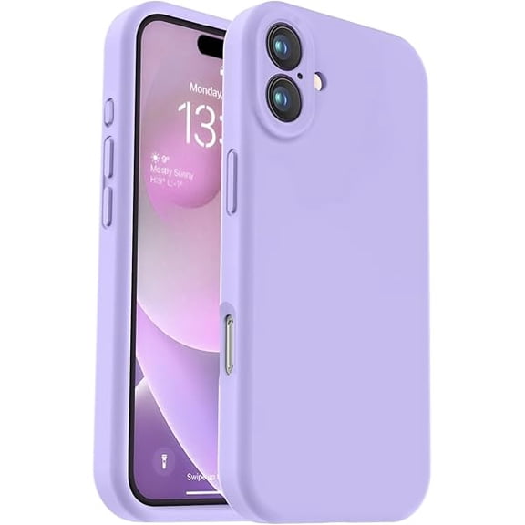 Eryueer Compatible with iPhone 16 Plus Case, Liquid Silicone Upgrade [Camera Protection] [Soft Anti-Scratch Microfiber Lining] Shockproof Phone Case for iPhone 16 Plus 6.7 inch - Light Purple