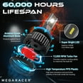 thumbnail image 2 of Mega Racer H11 LED Headlight Bulb 2 PACK - 6000K Bright White 12V 60W 16000LM - Low Beam Replacement Car Bulbs, 2 of 9